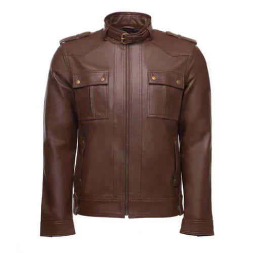 Men's Obsidian Brown Leather Jacket image 0