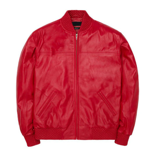 Men's Basic Red Leather jacket image 0