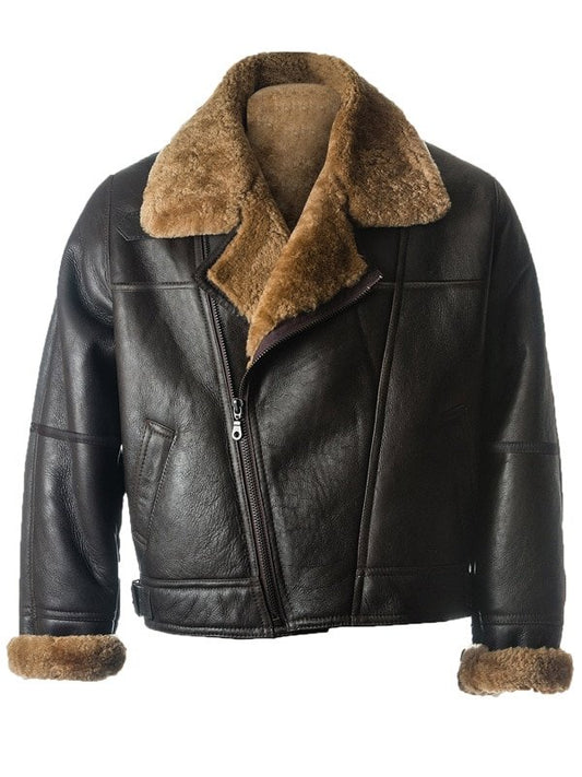 Mens Black Sheepskin Leather Jacket image 0