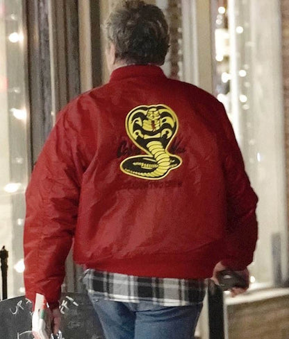 William Zabka Cobra Kai Satin Bomber Jacket image 1