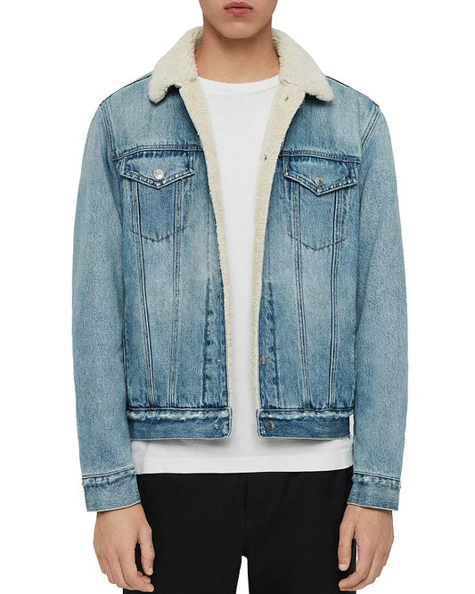 ALLSAINTS Ilkley Sherpa-Lined Denim Jacket image 0