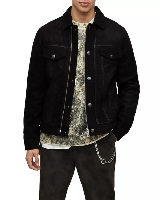 ALLSAINTS Ray Leather Trucker Jacket image 0