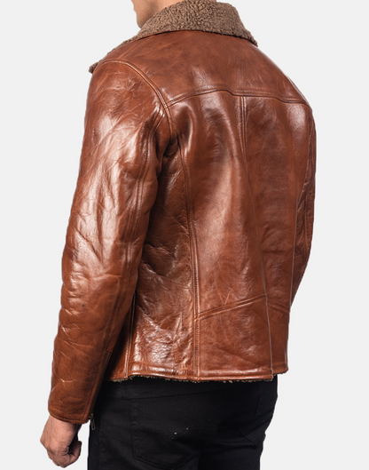 Alberto Brown Leather Shearling Jacket image 1