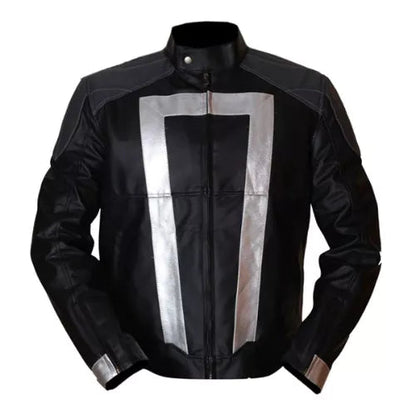 Agents Of Shield Black & Grey Faux Leather Jacket image 0