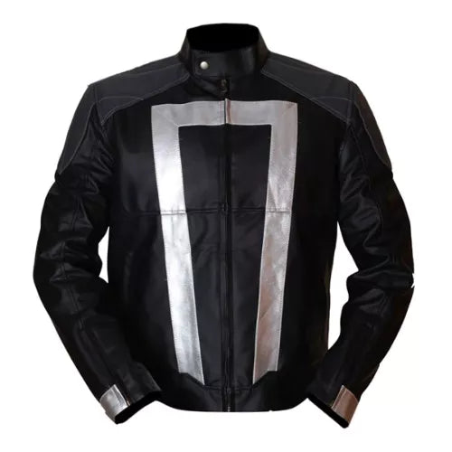 Agents Of Shield Black & Grey Faux Leather Jacket image 0