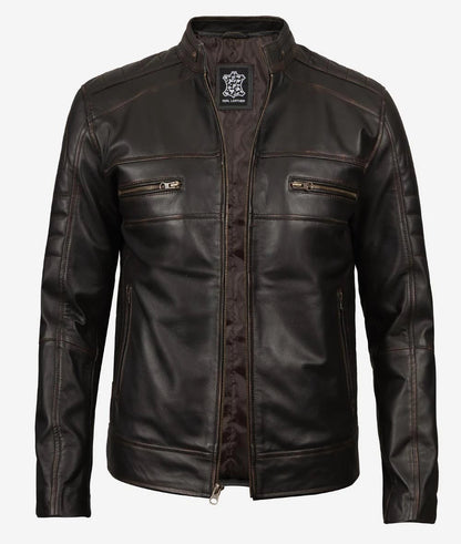 Men's Vintage Brown Real Leather Jacket image 1