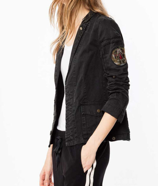 B Positive Gina Black Military Jacket image 0
