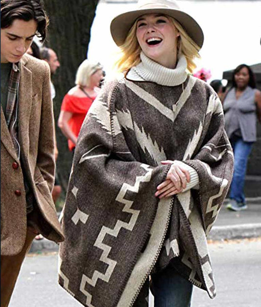A Rainy Day In New York Elle Fanning Poncho image 0