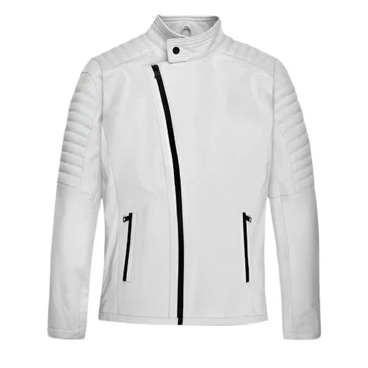 Men's Titan White Leather Jacket image 0