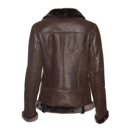 Women's Merino Tobacco Shearling Leather Jacket image 1