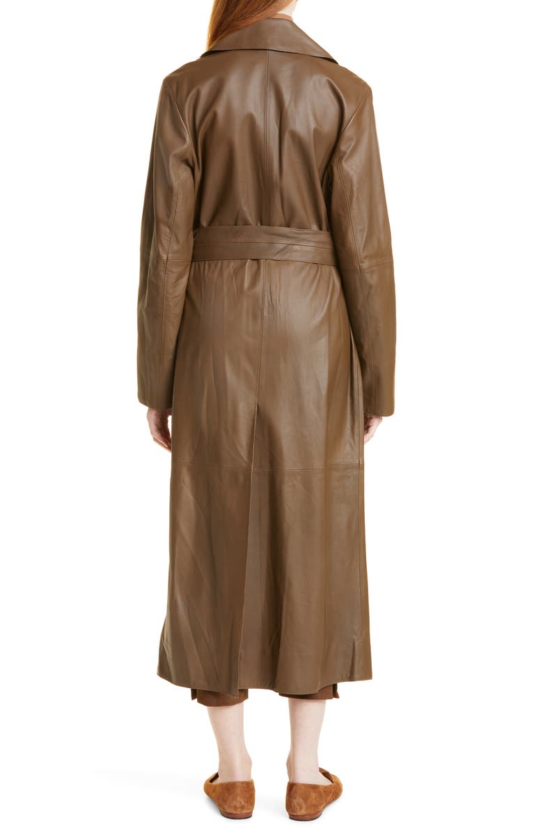 Belted Leather Trench Coat image 1