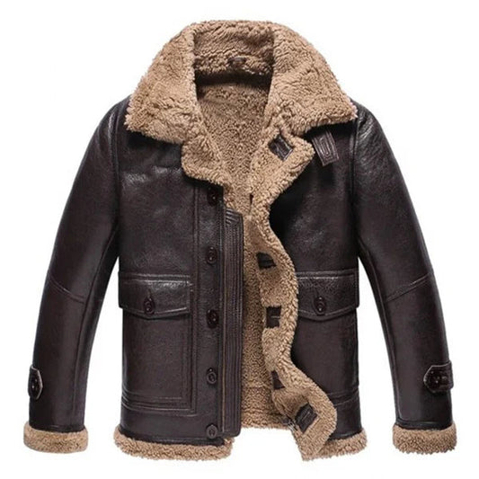 Men's RAF B3 Faux Shearling Dark Brown Jacket image 0