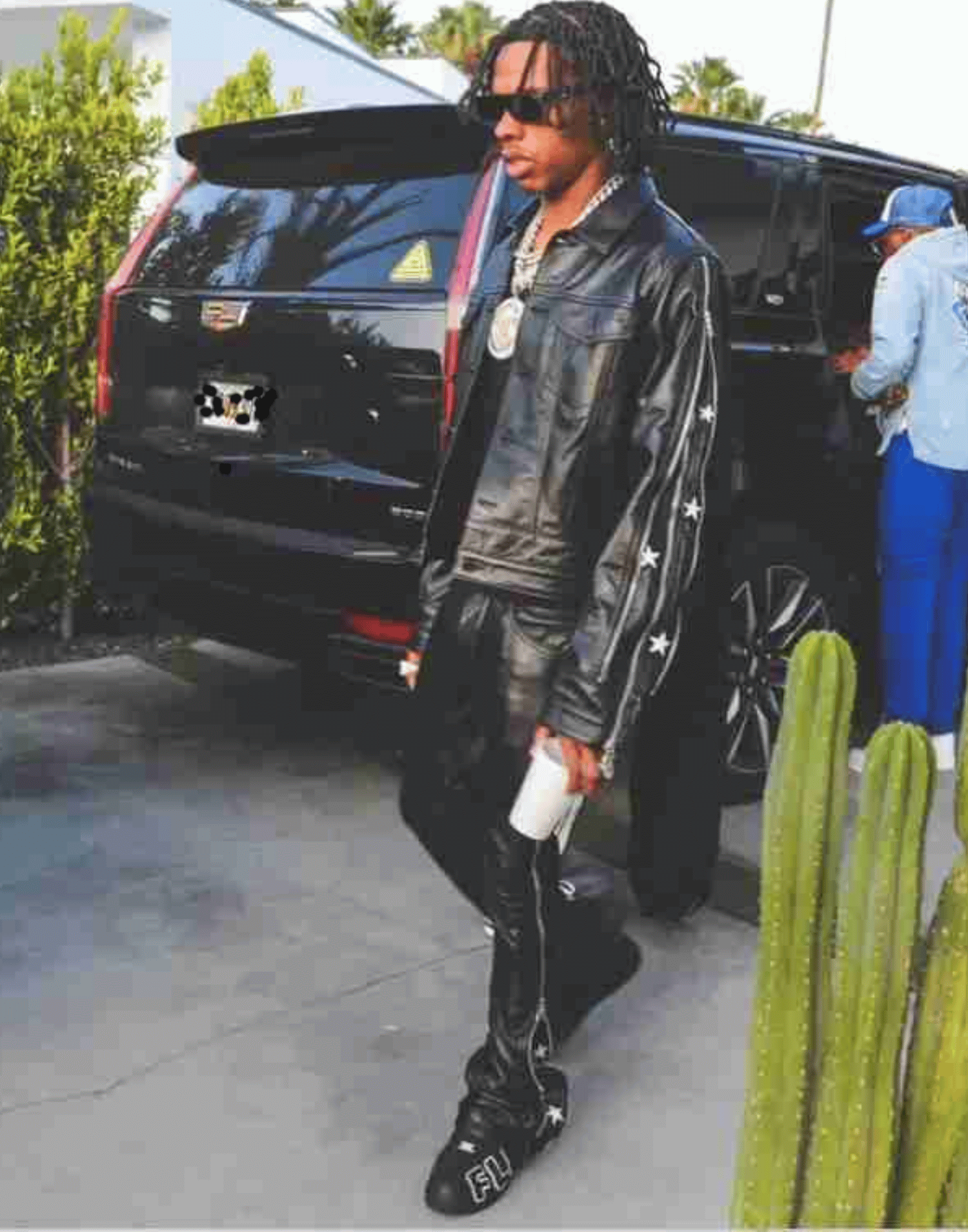 Black Sunset Rodeo Lil Baby Leather Jacket image 1