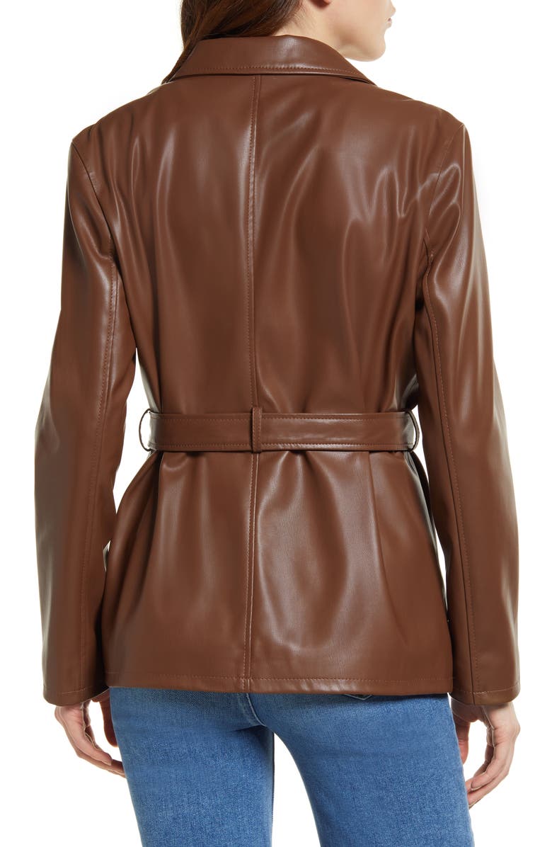 Belted Faux Leather Jacket image 2