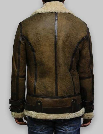 B3 Flight Aviator Bomber Winter Shearling Jacket image 4