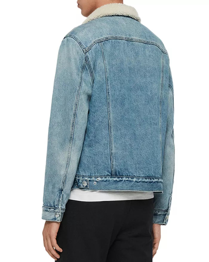 ALLSAINTS Ilkley Sherpa-Lined Denim Jacket image 4