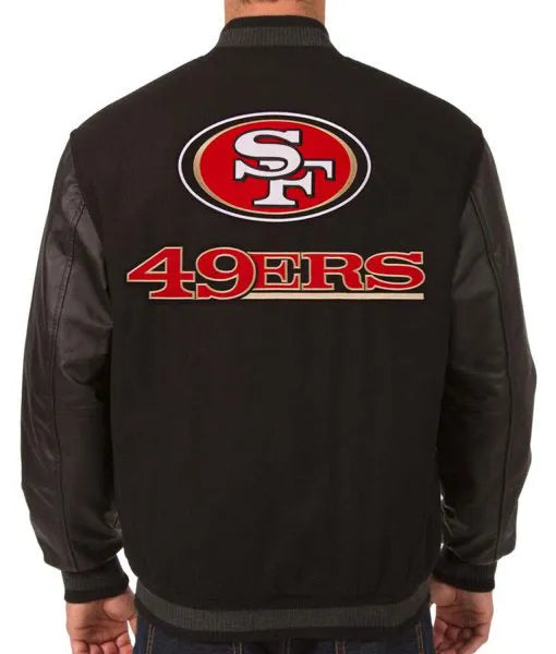 49ers Black Varsity Jacket image 0
