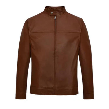 Men's Oblivion Brown Leather Jacket image 0