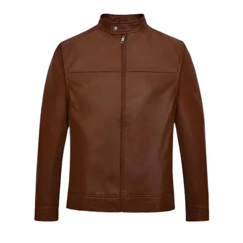 Men's Oblivion Brown Leather Jacket image 0