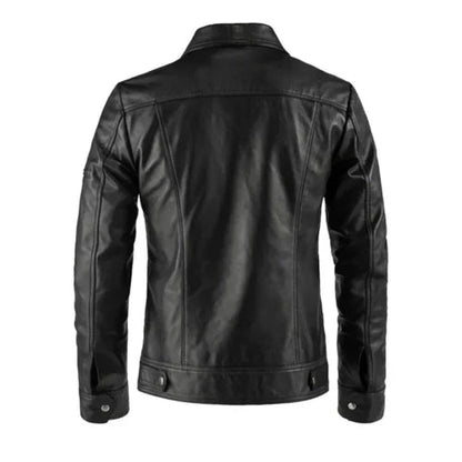 Men's Sable Genuine Black Leather Jacket image 1