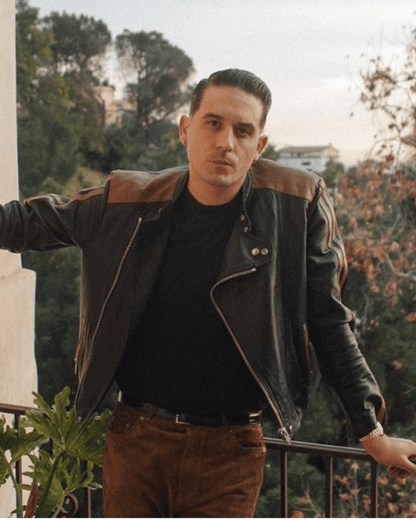Black & Brown G-Eazy Biker Jacket image 1