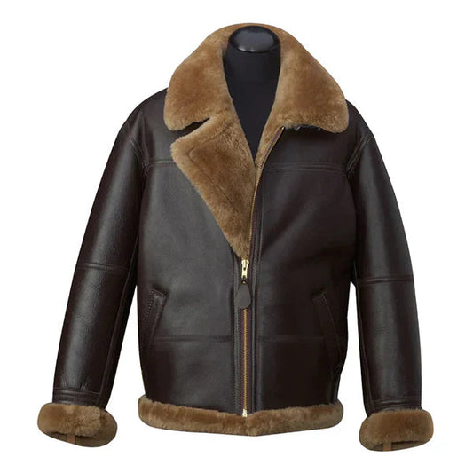Men's RAF B3 Aviator Faux Shearling Brown Jacket image 0