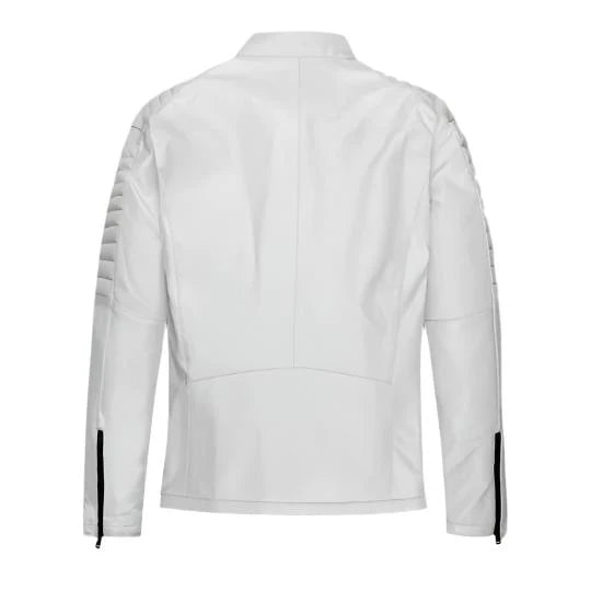 Men's Titan White Leather Jacket image 1