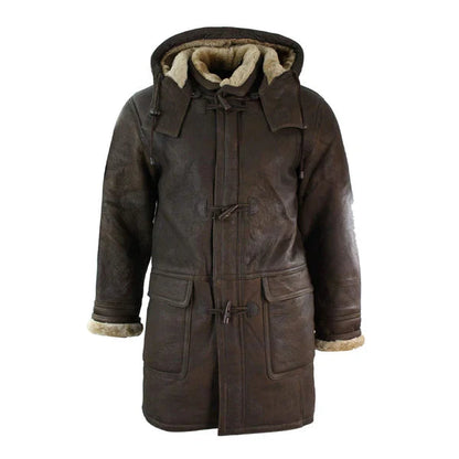 B3 Duffle Safari Premium Brown Leather Coat image 0