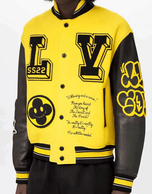 Yellow And Black Louis Vuitton Versity Jacket image 0