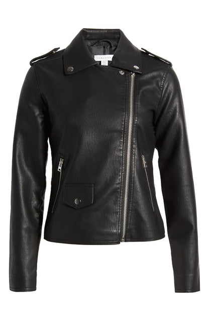 Women's Faux Leather Biker Jacket image 4