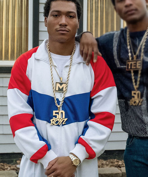 Black Mafia Striped Track Jacket image 0