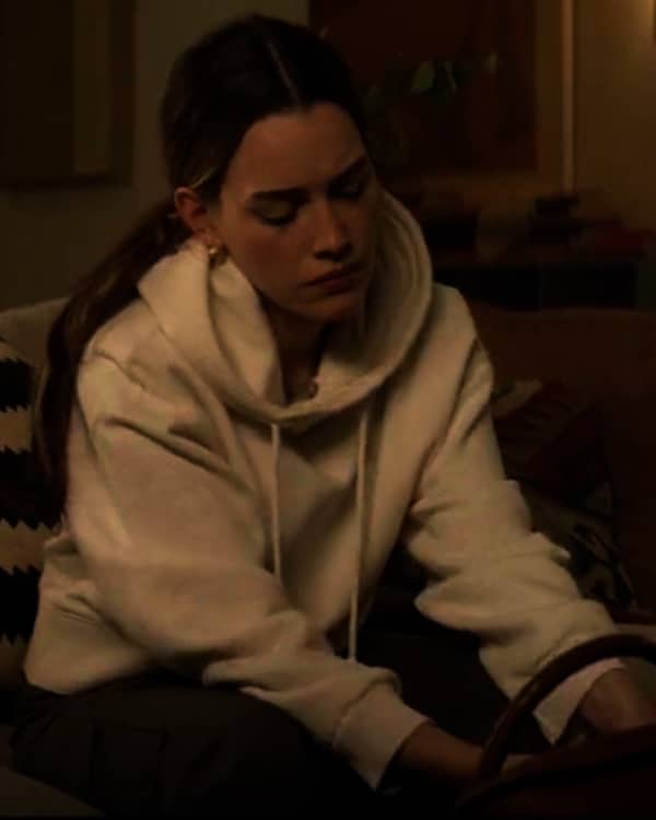You Season 3 Love Quinn White Funnel Neck Hoodie image 1