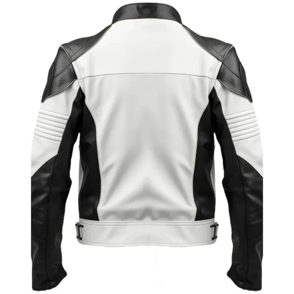 Men's White Faux Leather Jacket image 1