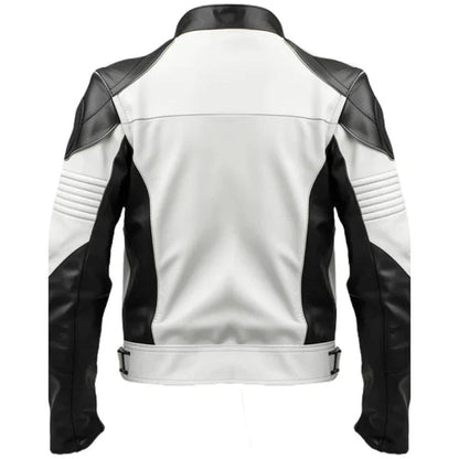 Men's White Faux Leather Jacket image 1