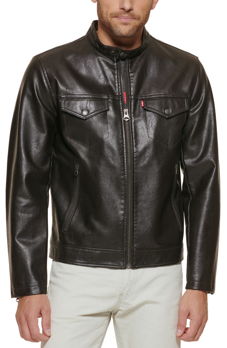 Water Resistant Faux Leather Racer Jacket image 0