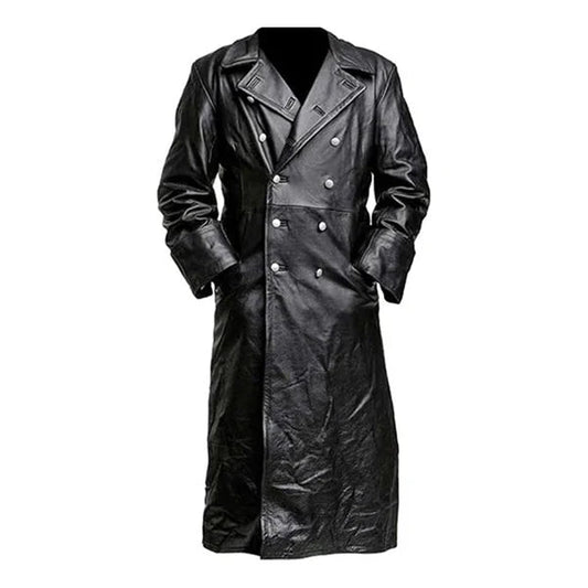 Men's Classic Officer WW2 Real Leather Coat image 0