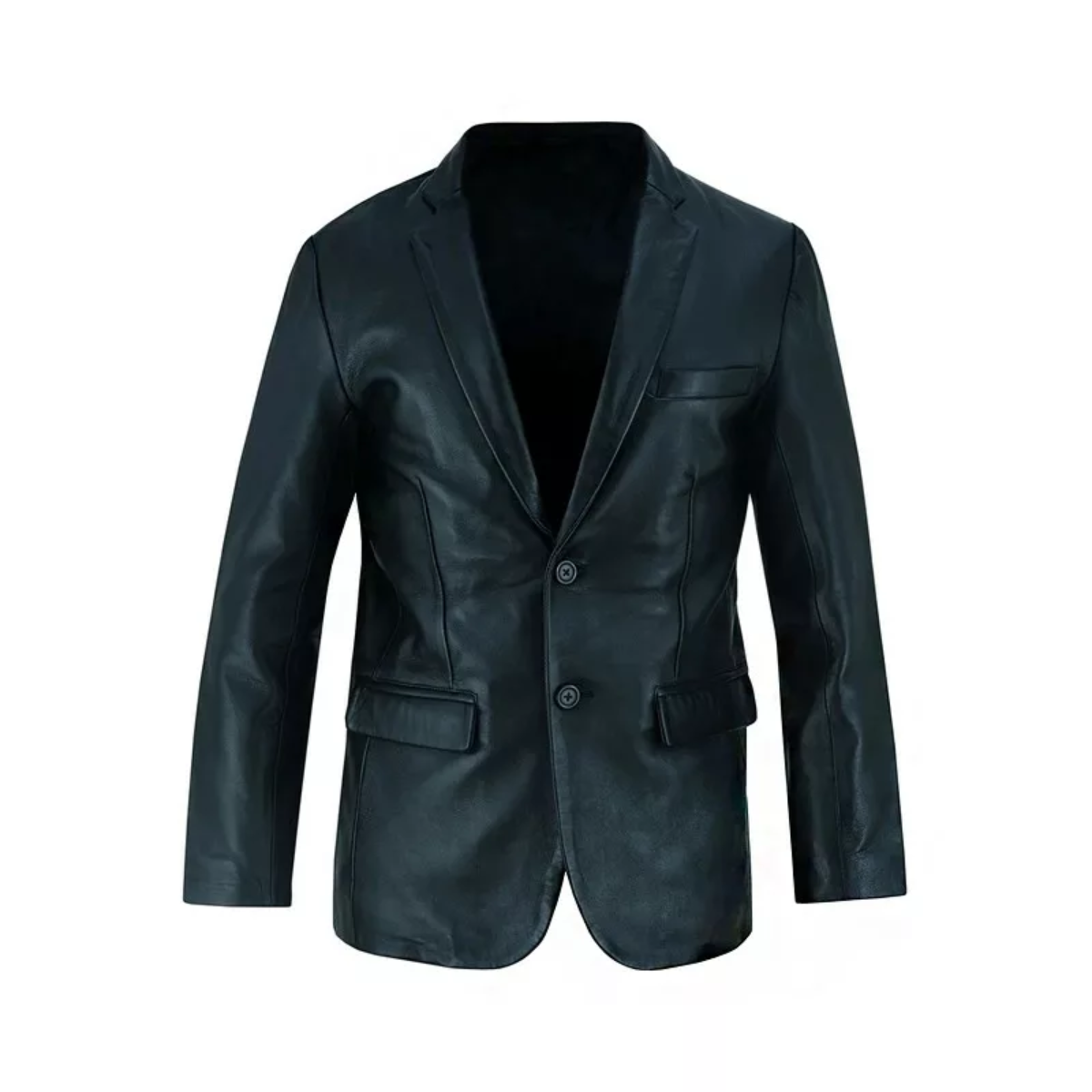 Mens Black Luxurious Leather Blazer image 0