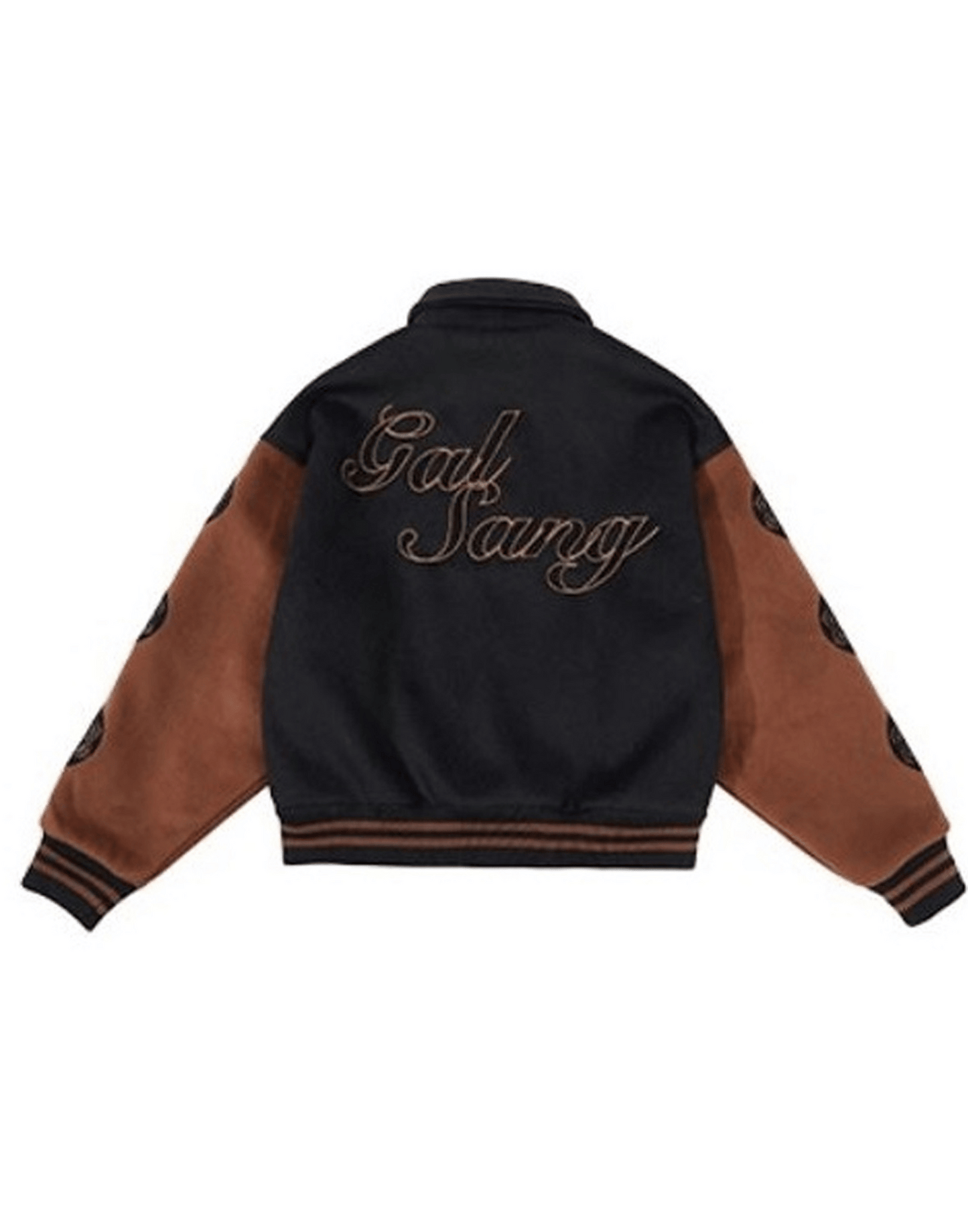 Black and Brown Wool Galsang Varsity Jacket image 4