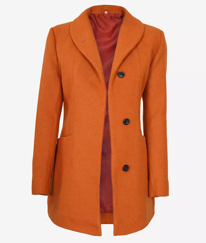 Barbara Women's Rust 3/4 Length Wool Coat image 1