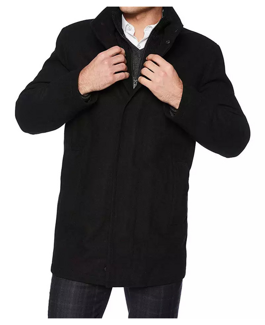 Rafferty Men's Black New Stylish Fit Wool Car Coat image 0