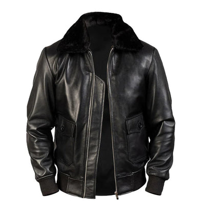 Men's G-1 Faux Shearling Bomber Leather Jacket image 0