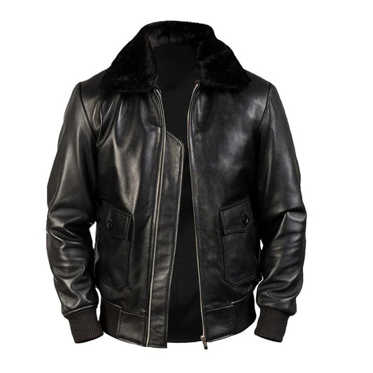 Men's G-1 Faux Shearling Bomber Leather Jacket image 0
